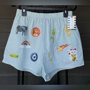 Queen Of Sparkles Lucky Icon Embellished Sequins Shorts M